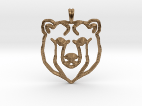 BEAR TOTEM Jewelry Designer Pendant in Natural Brass