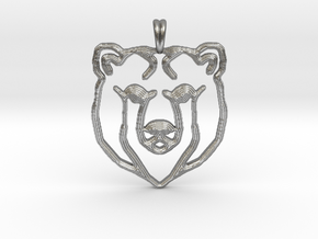 BEAR TOTEM Jewelry Designer Pendant in Natural Silver
