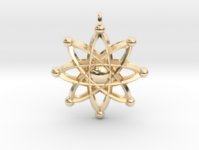 UNIVERSAL ATOM Designer Jewelry Pendant in 14K Yellow Gold