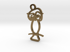 Wise Owl Pendant in Polished Bronze