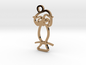 Wise Owl Pendant in Polished Brass