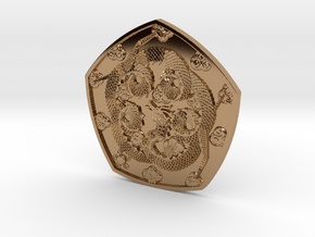 Polished Dragon Coin in Polished Brass