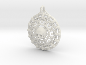 Skull Mandala in White Natural Versatile Plastic