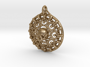 Skull Mandala in Polished Gold Steel