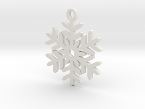 Snowflake Pendant Necklace in White Natural Versatile Plastic