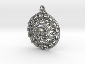 Skull Mandala in Natural Silver