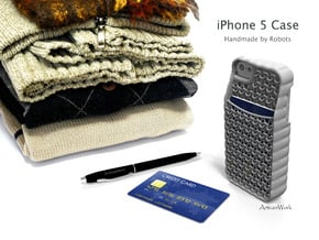iPhone 5 - "Sweater" Case with Pocket in White Processed Versatile Plastic