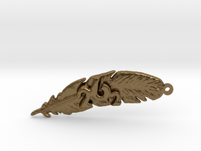 26.2 MARATHON FEATHER KEYCHAIN in Natural Bronze