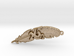 26.2 MARATHON FEATHER KEYCHAIN in Polished Gold Steel