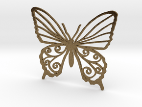 Butterfly wall stencil 7cm in Natural Bronze