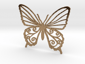 Butterfly wall stencil 7cm in Natural Brass