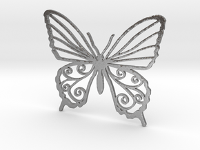 Butterfly wall stencil 7cm in Natural Silver
