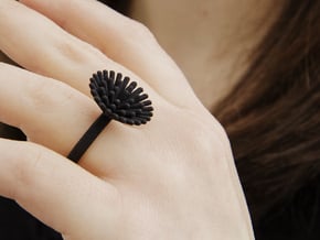 Spike Ring - US 8 size in Black Natural Versatile Plastic