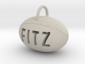 Personalize-able Rugby Ball Pendant in Natural Sandstone