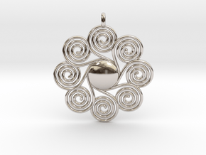 SPIRAL SUN Designer Jewelry Pendant in Platinum