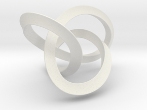 Mobius Figure 8 Knot Pendant - two sizes in White Natural Versatile Plastic: Small