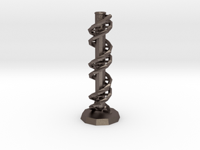 DNA Vase in Polished Bronzed Silver Steel