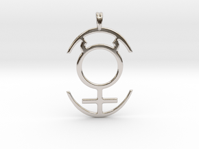 MERCURY PLANET Symbol Jewelry Pendant in Platinum