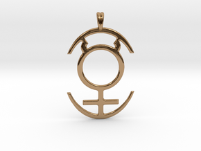 MERCURY PLANET Symbol Jewelry Pendant in Polished Brass