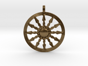 SUN Designer Symbolic Jewelry Pendant in Natural Bronze