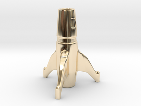 Space Rocket Cigarette Stubber  in 14K Yellow Gold
