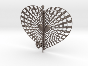 Heart Swap Spinner Rising Sun - 15cm in Polished Bronzed Silver Steel