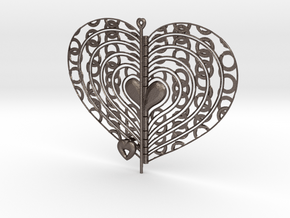 Heart Swap Spinner Ringlets -15cm in Polished Bronzed Silver Steel