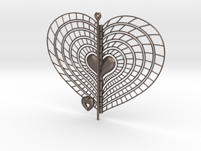 Heart Swap Spinner Spiral Ribs - 15cm in Polished Bronzed Silver Steel