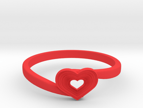 Heart of ruby ring in Red Processed Versatile Plastic