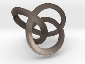 Large Mobius Figure 8 Knot in Polished Bronzed Silver Steel