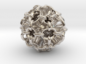 Hollow piped sphere with loops #3 Smaller in Platinum