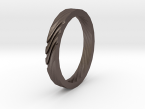 SWIRL ring | size: 6.5 in Polished Bronzed Silver Steel