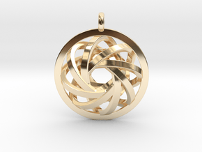 ATOM CORE Designer Jewelry Pendant in 14K Yellow Gold
