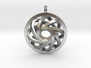 ATOM CORE Designer Jewelry Pendant in Natural Silver