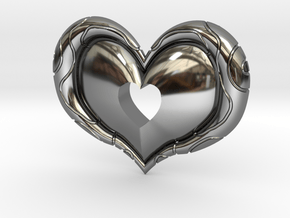 Twilight Princess Heart Piece Cut Out in Fine Detail Polished Silver