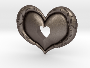 Twilight Princess Heart Piece Cut Out in Polished Bronzed Silver Steel