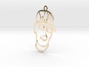 Face Pendant in 14K Yellow Gold