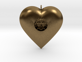 Diamond Heart Pendant in Natural Bronze