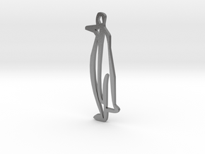 Happy Penguin Pendant in Natural Silver