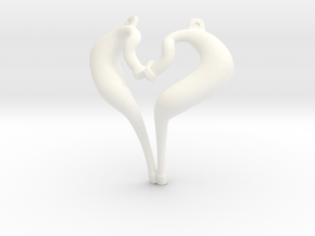 I Love 2-strokes Pendant Motorcycle Pipes in White Processed Versatile Plastic