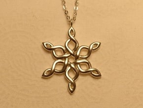 Snowflake Pendant 30mm in Polished Silver: Medium