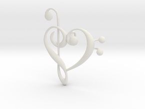 Love Of Music Pendant in White Natural Versatile Plastic