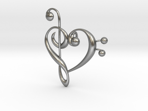 Love Of Music Pendant in Natural Silver