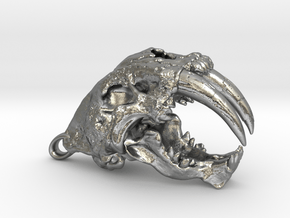 Skull of a saber-toothed Cat in Natural Silver