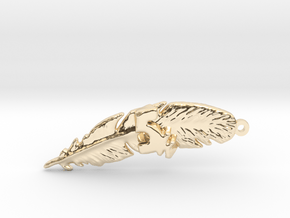 5K FEATHER RUNNERS KEYCHAIN in 14K Yellow Gold