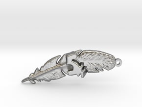 5K FEATHER RUNNERS KEYCHAIN in Natural Silver