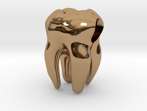 Tooth Charm / Pendant in Polished Brass