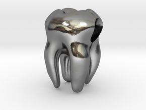 Tooth Charm / Pendant in Polished Silver
