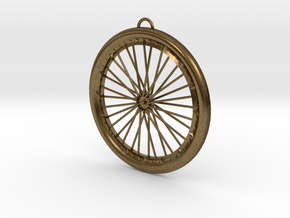 Custom bike bicycle wheel pendant  in Natural Bronze