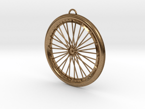 Custom bike bicycle wheel pendant  in Natural Brass
